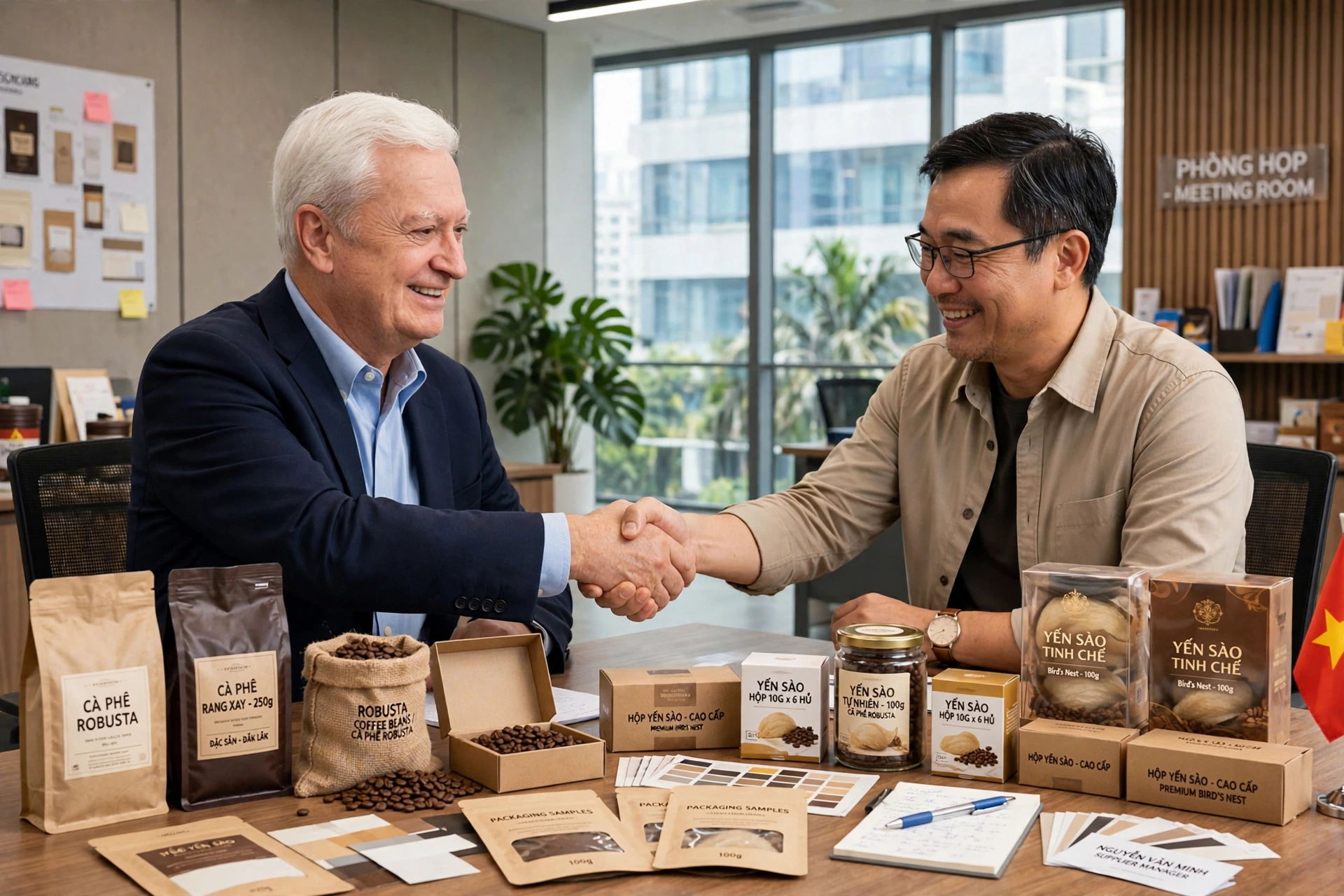 George meeting a Vietnamese supplier